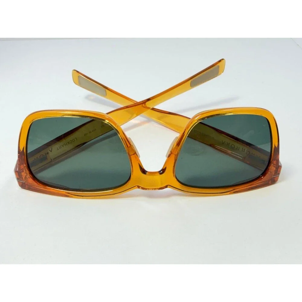 RŌKA Lockhart E7538 0451 Sunglasses Women's Amber Square Polarized Green Lenses